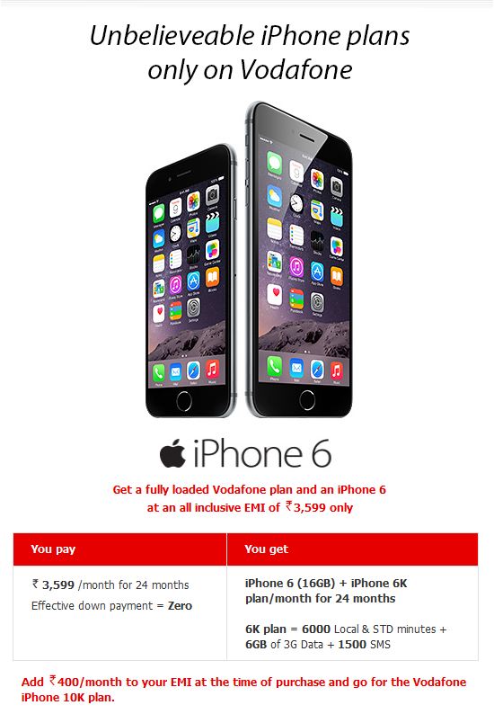 Vodafone - iPhone 6 plans